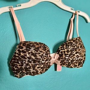 Victoria’s Secret Padded Demi/Demi Buste Coussiné Bra Leopard 32A